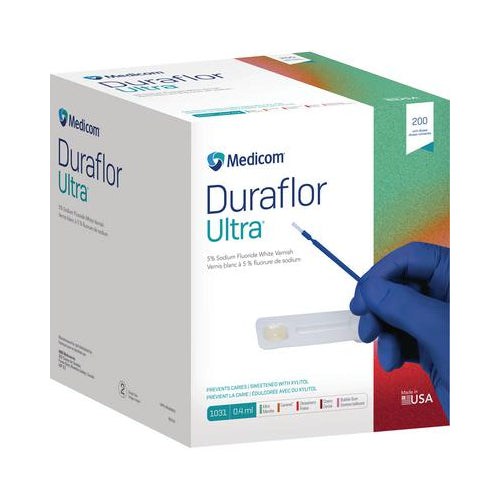 Medicom 1016-M200 Duraflor Ultra 5% Sodium Fluoride Varnish Mint 200/Pk 0.4 mL Medicom 1016-M200 Duraflor Ultra 5% Sodium Fluoride Varnish Mint 200/Pk 0.4 mL